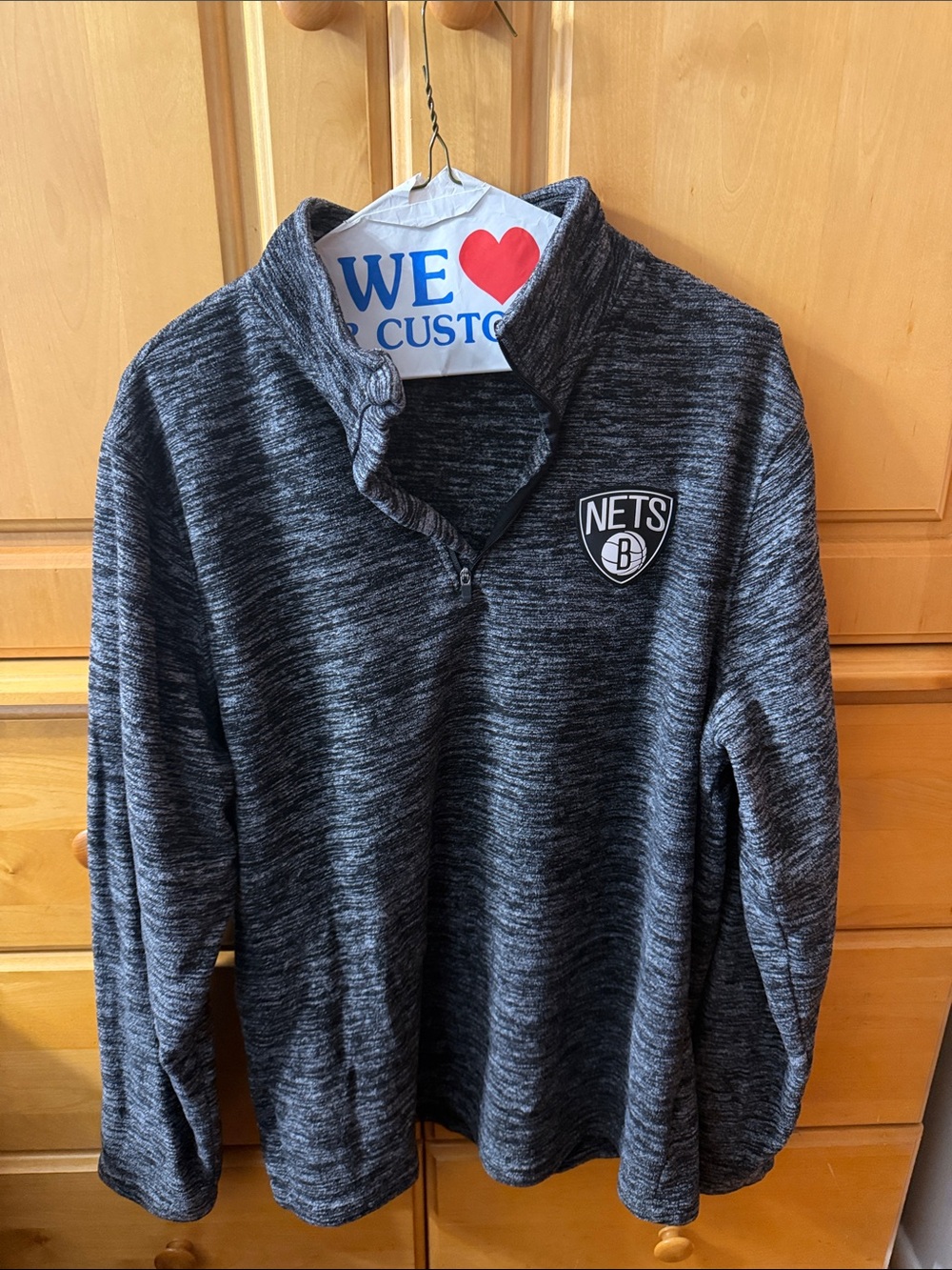 NBA Heathered Charcoal Quarter-Zip Pullover